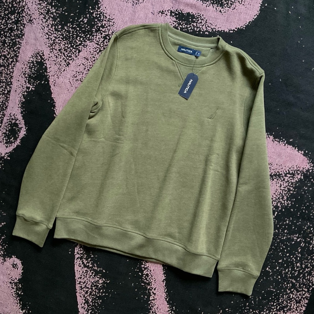 Nautica Khaki Green Crewneck Sweater